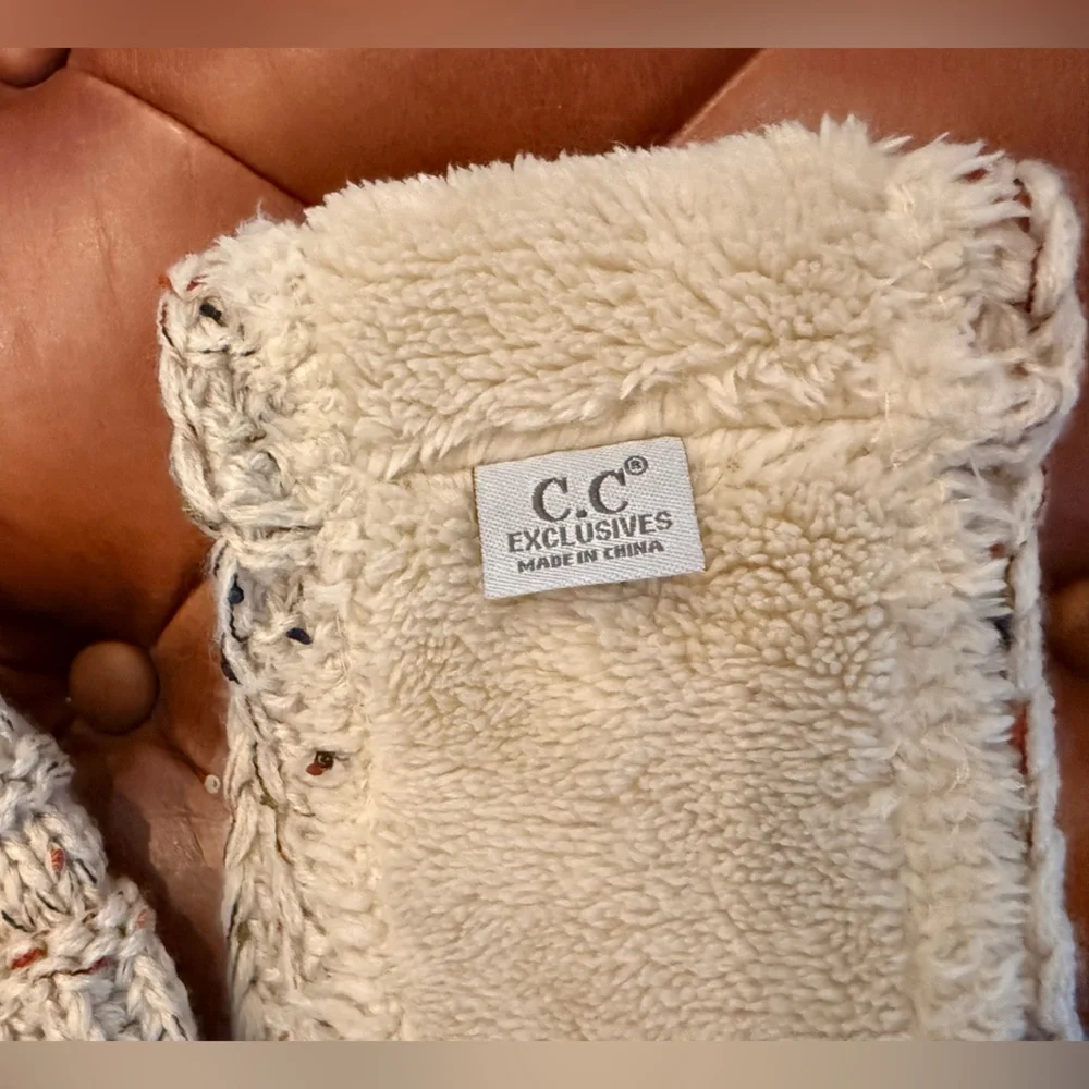 NWOT CC Knit Ponytail Beanie and Headband Set - Picture 6 of 8